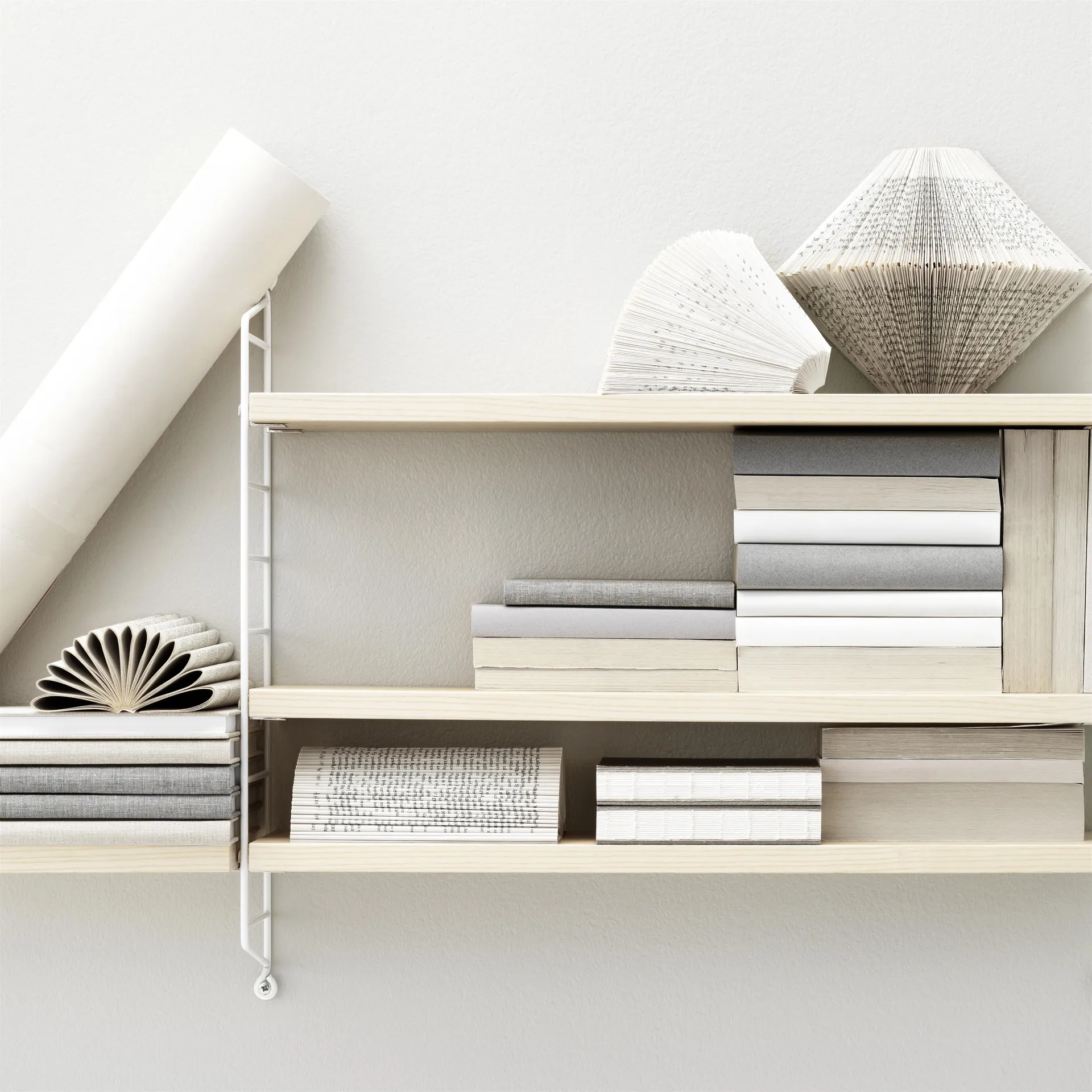 String Pocket boekenplank essen-wit, essen-wit String