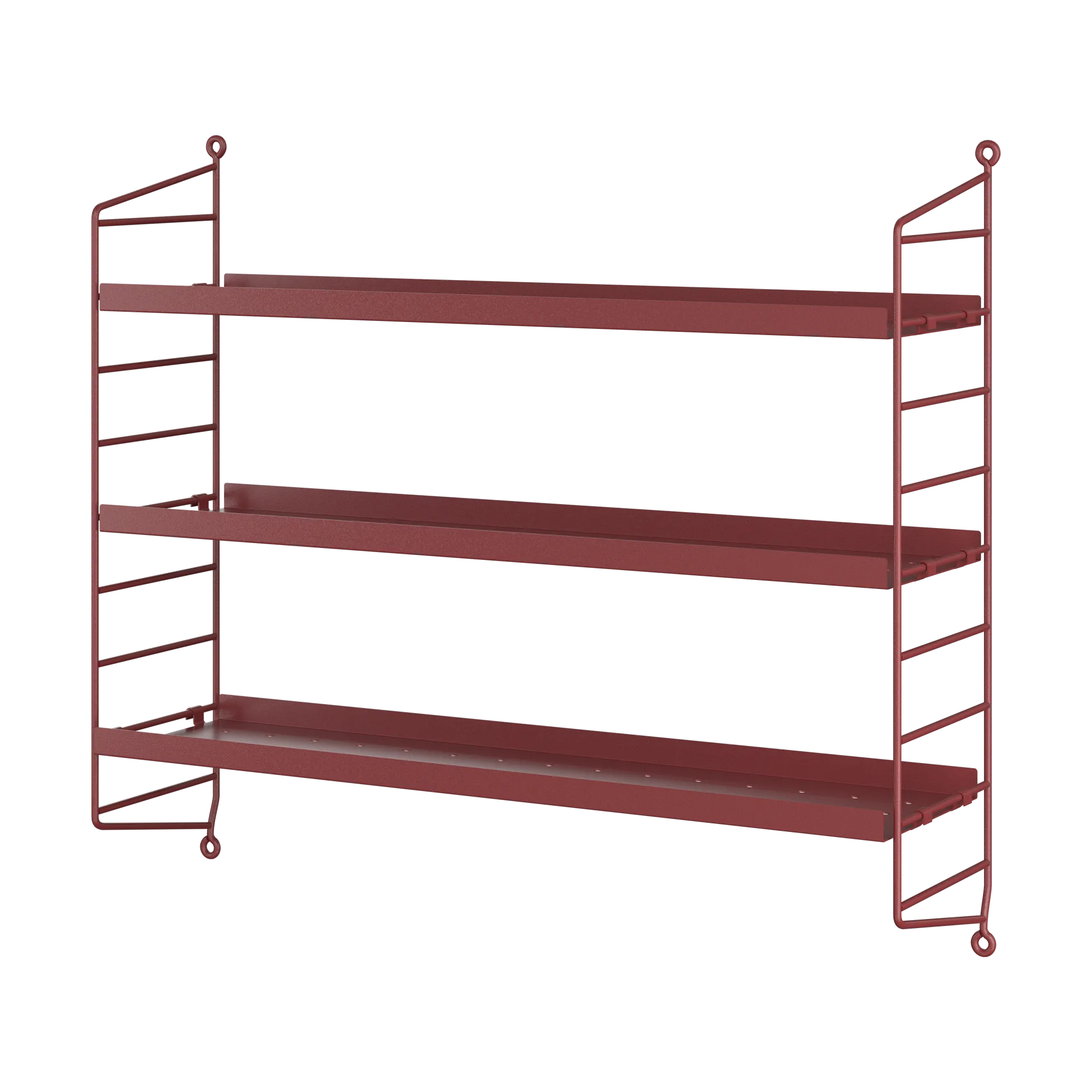 String Pocket boekenplank metaal, Oxtorgsrood String