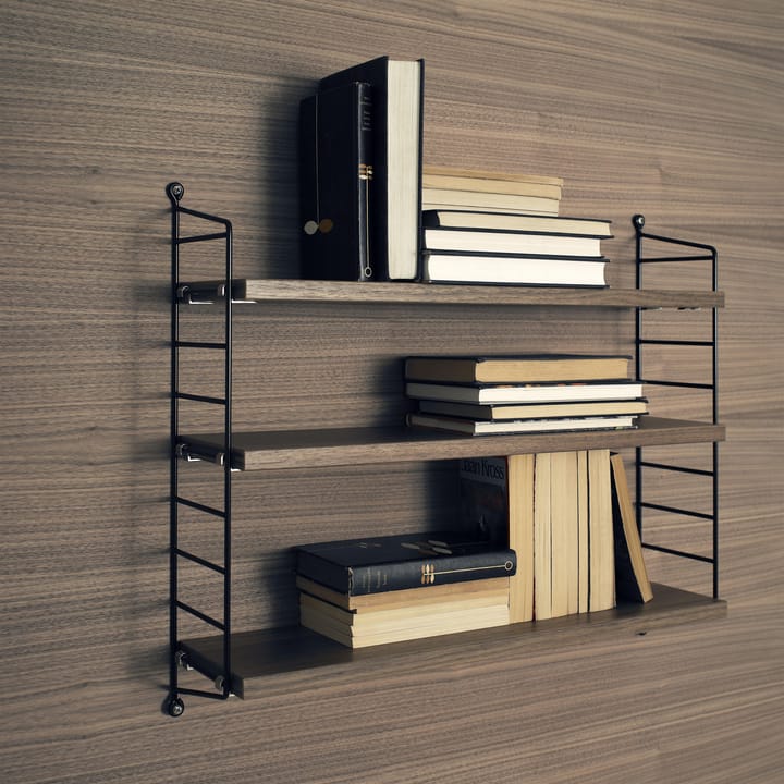 String Pocket boekenplank walnoot-zwart, walnoot-zwart String