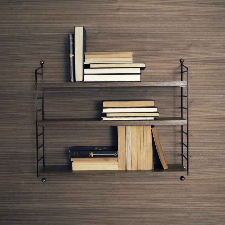 String Pocket boekenplank walnoot-zwart, walnoot-zwart String