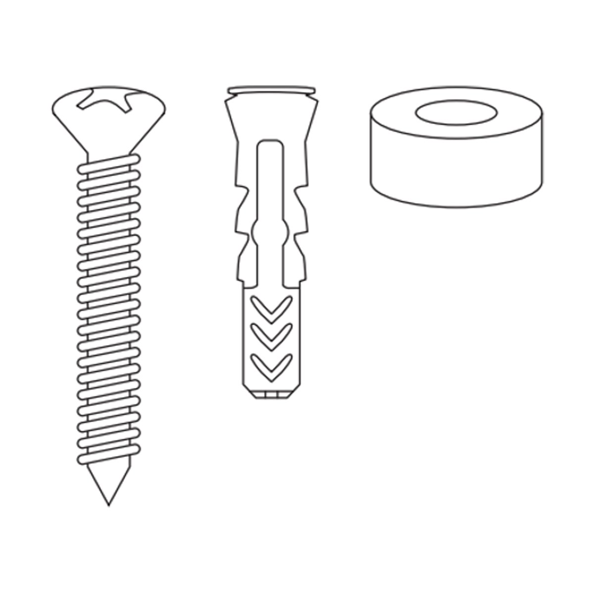 String roestvrijstalen schroeven 2-pack, tussenring en plug reserveonderdeel voor buitengebruik