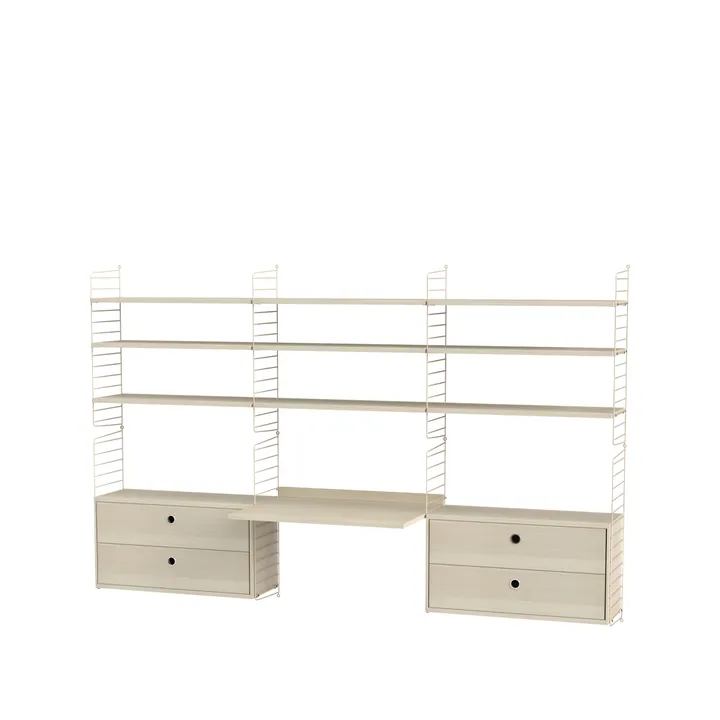 String slaapkamer essenhout & beige - Combinatie F - String