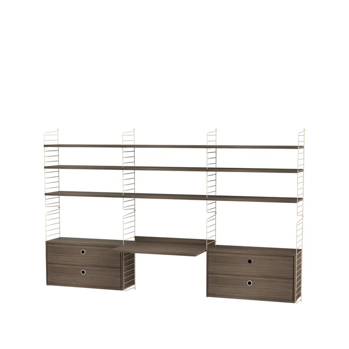 String slaapkamer walnoot & beige - Combinatie F - String