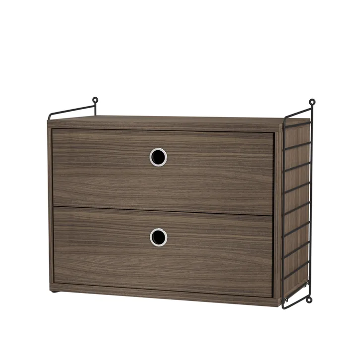 String slaapkamer walnoot & zwart - Combinatie A - String