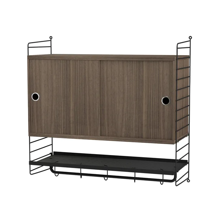 String slaapkamer walnoot & zwart - Combinatie F - String