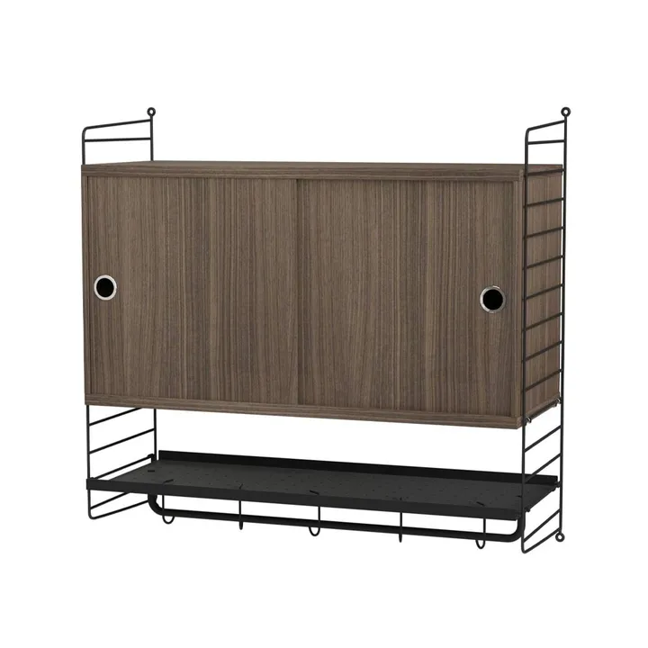 String slaapkamer walnoot & zwart - Combinatie F - String