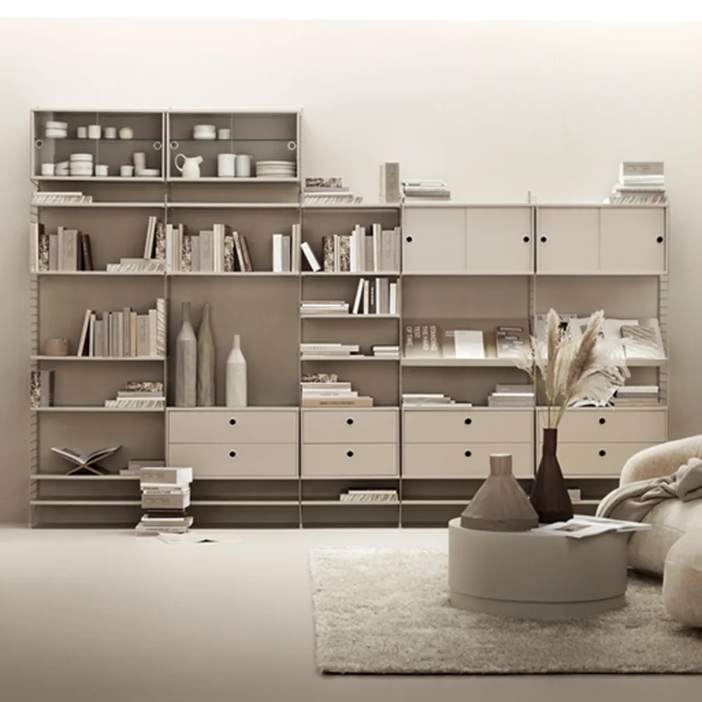 String tijdschriftenrek hout, grijs, 58x30 cm String