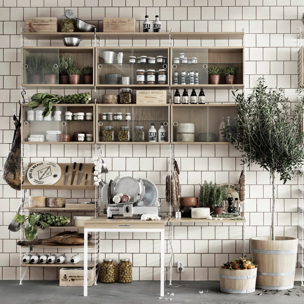 String vitrinekast 78 cm, eik String