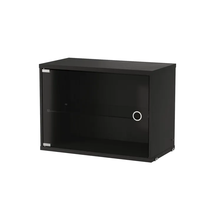 String vitrinekast - Zwart gebeitst essenhout, 58x30 cm - String