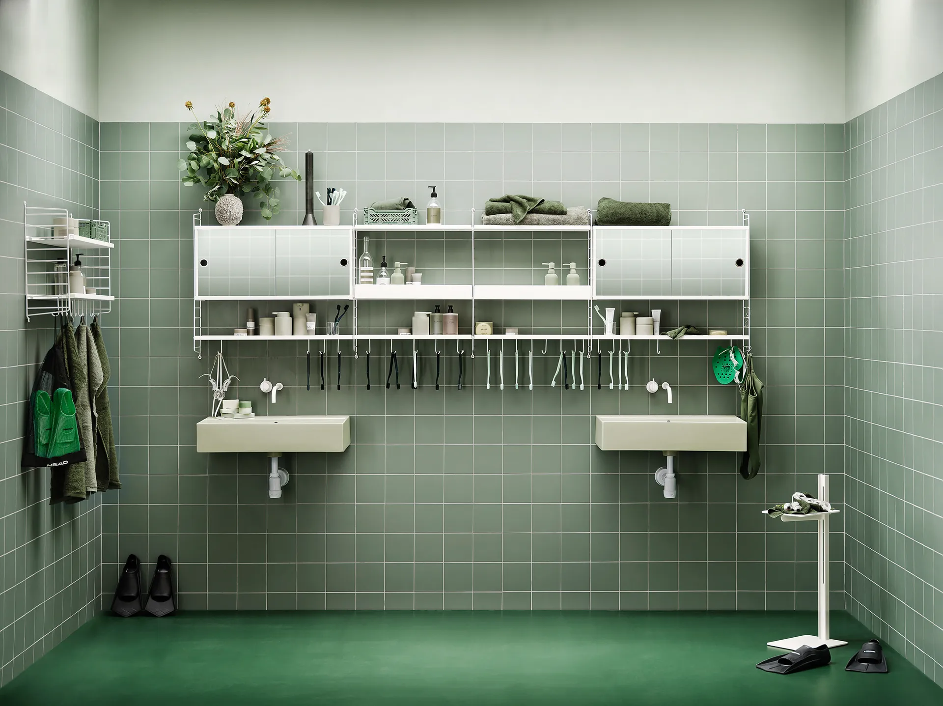 String wandpaneel, wit, 75x20 cm, 2-pack String