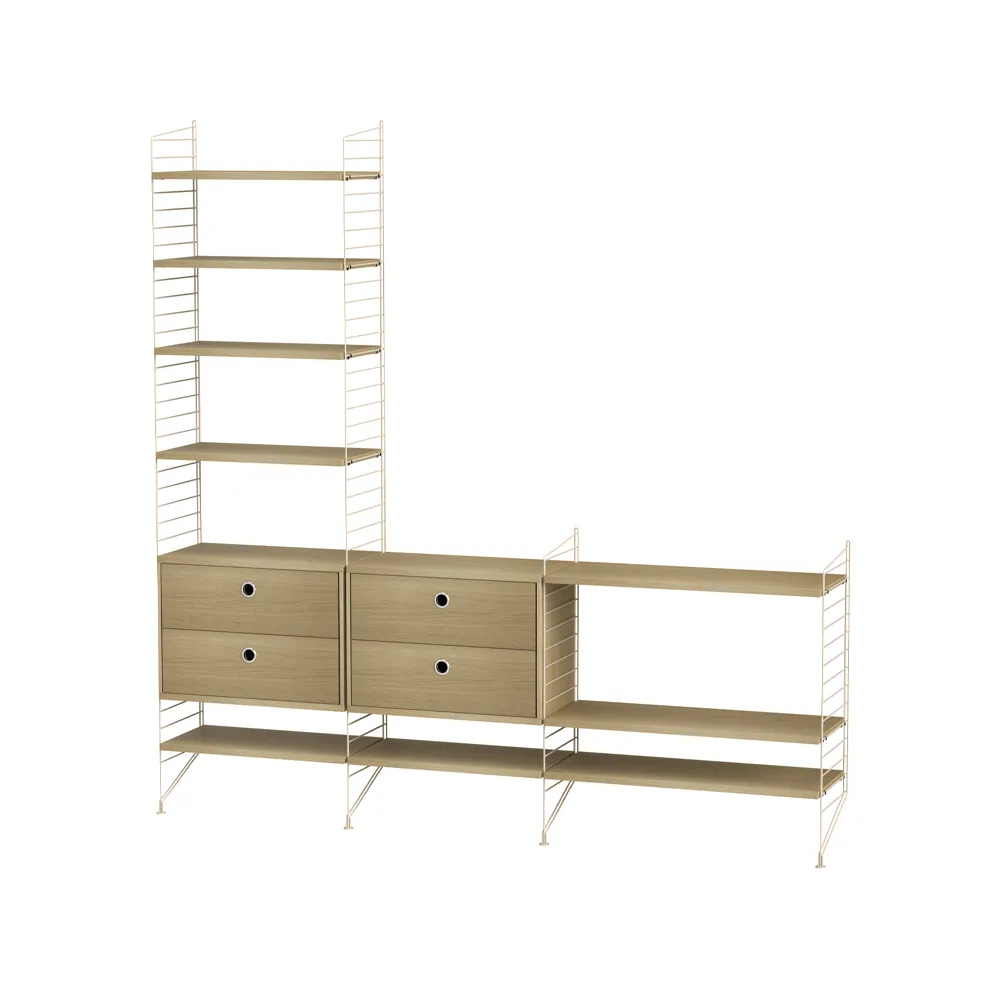 String woonkamer eik & beige - Combinatie J | Scandinavisch Interieur | Beige