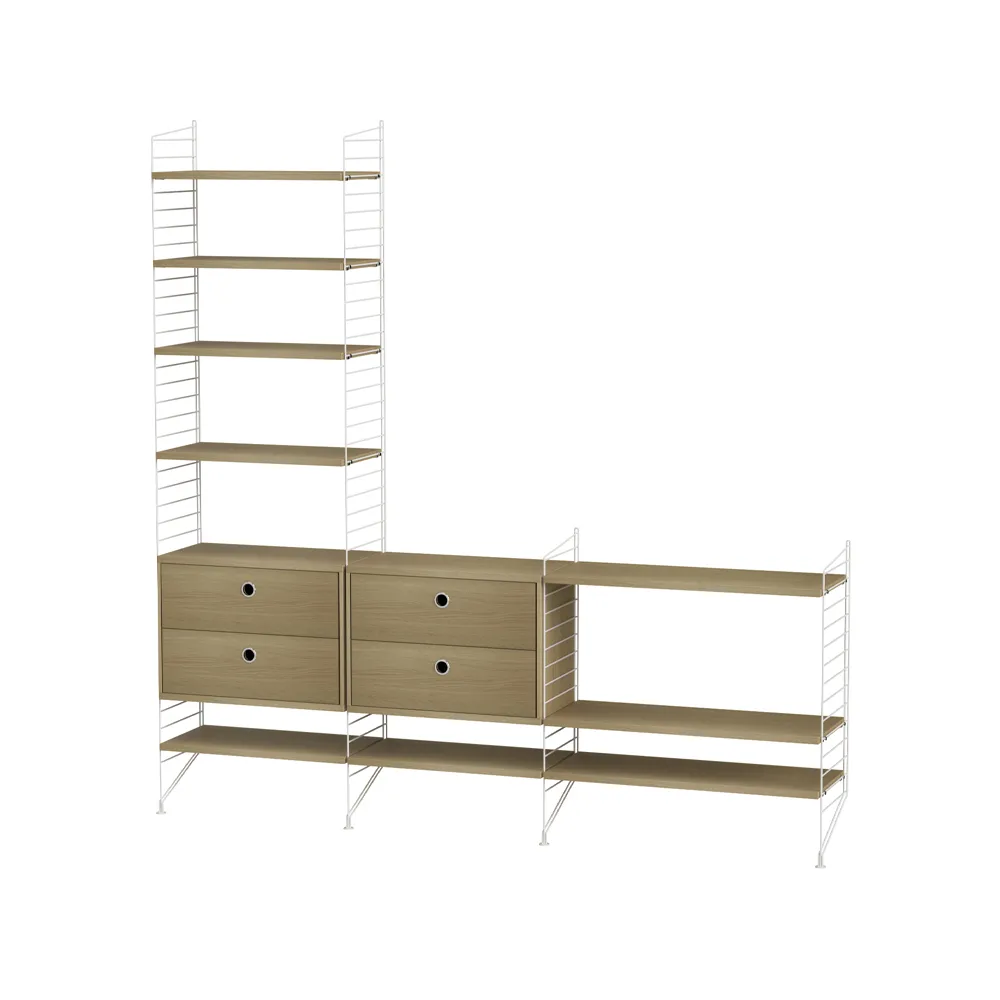 String woonkamer eik & wit - Combinatie J | Scandinavisch Interieur | Beige