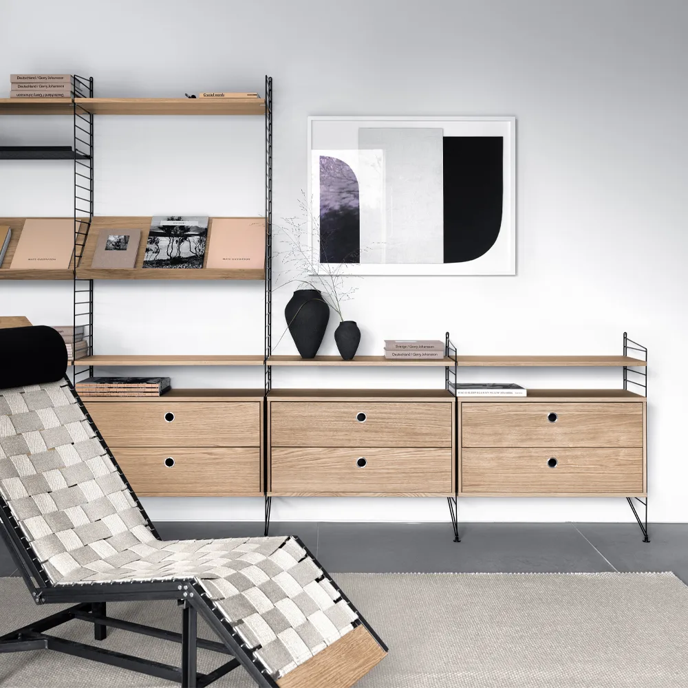 String woonkamer eik & zwart - Combinatie K,  String