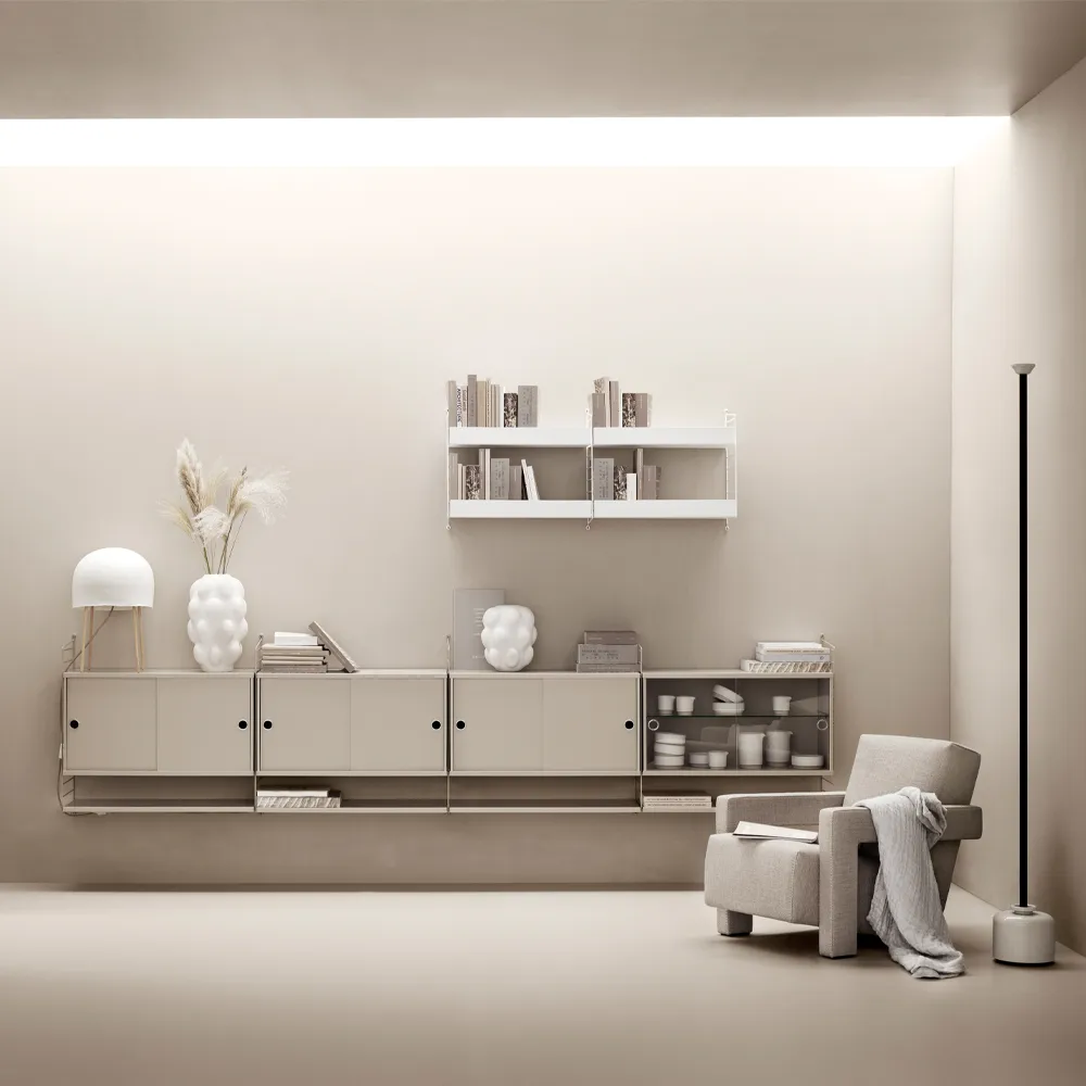 String woonkamer essenhout & beige - Combinatie E,  String