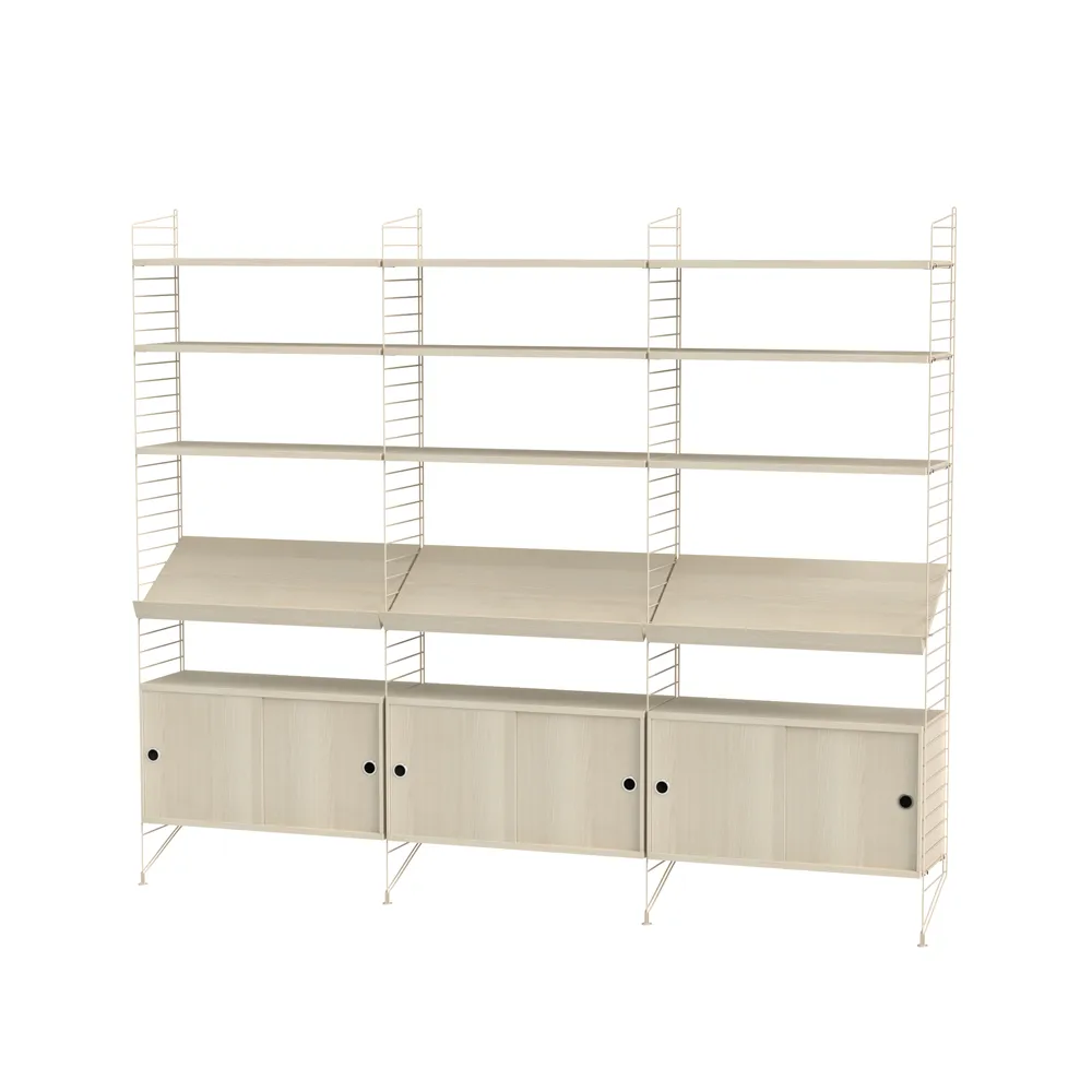 String woonkamer essenhout & beige - Combinatie G,  String