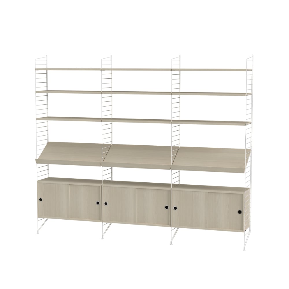 String woonkamer essenhout & wit - Combinatie G | Scandinavisch Interieur | Beige