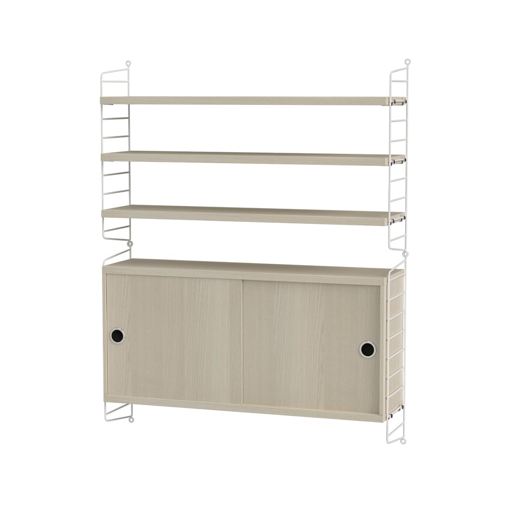 String woonkamer essenhout & wit - Combinatie I | Scandinavisch Interieur | Beige