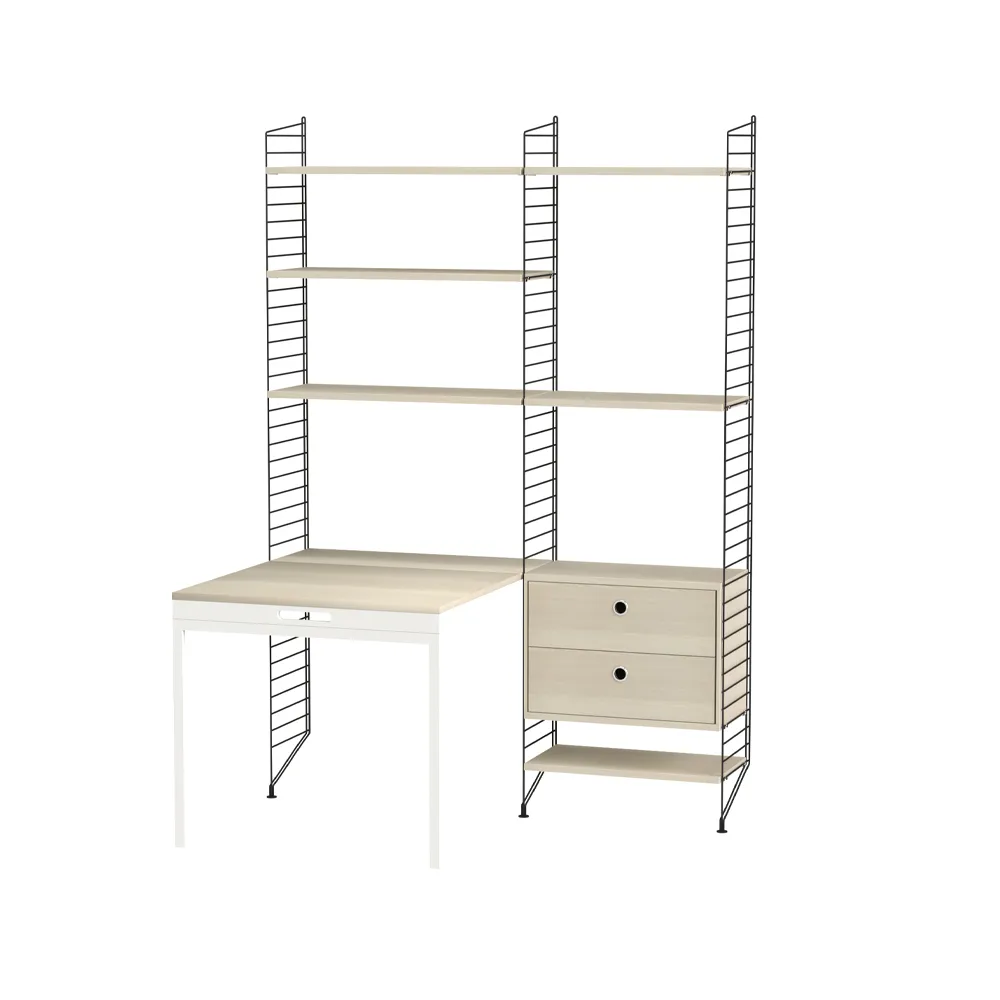 String woonkamer essenhout & zwart - Combinatie E String