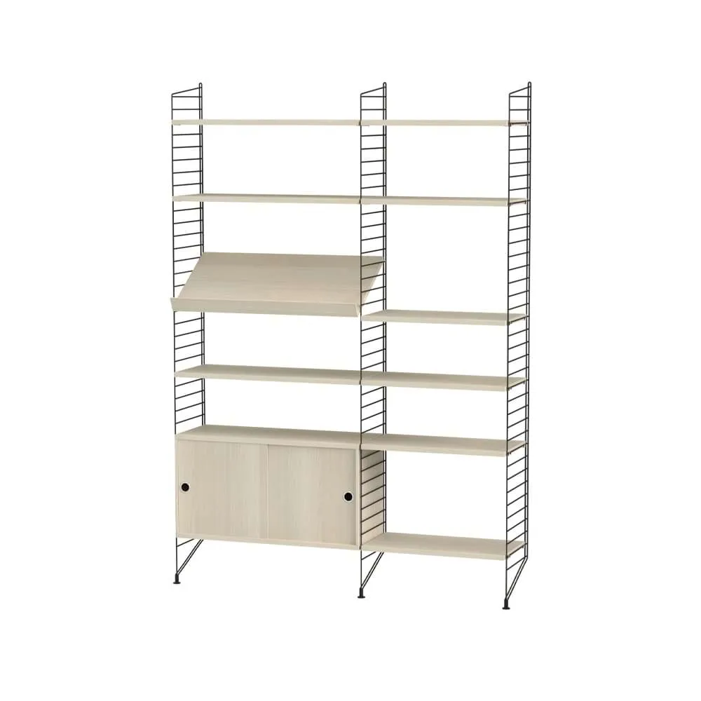 String woonkamer essenhout & zwart - Combinatie H String
