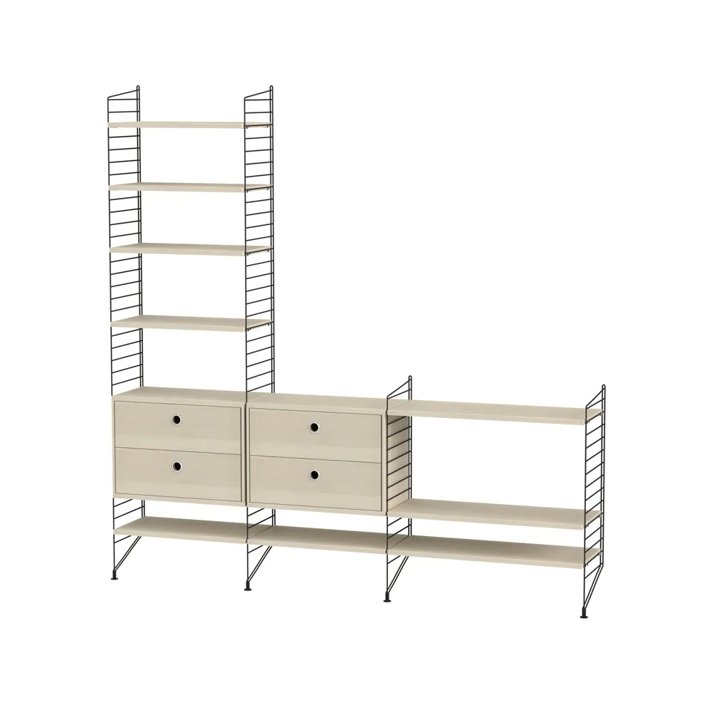 String woonkamer essenhout & zwart - Combinatie J,  String