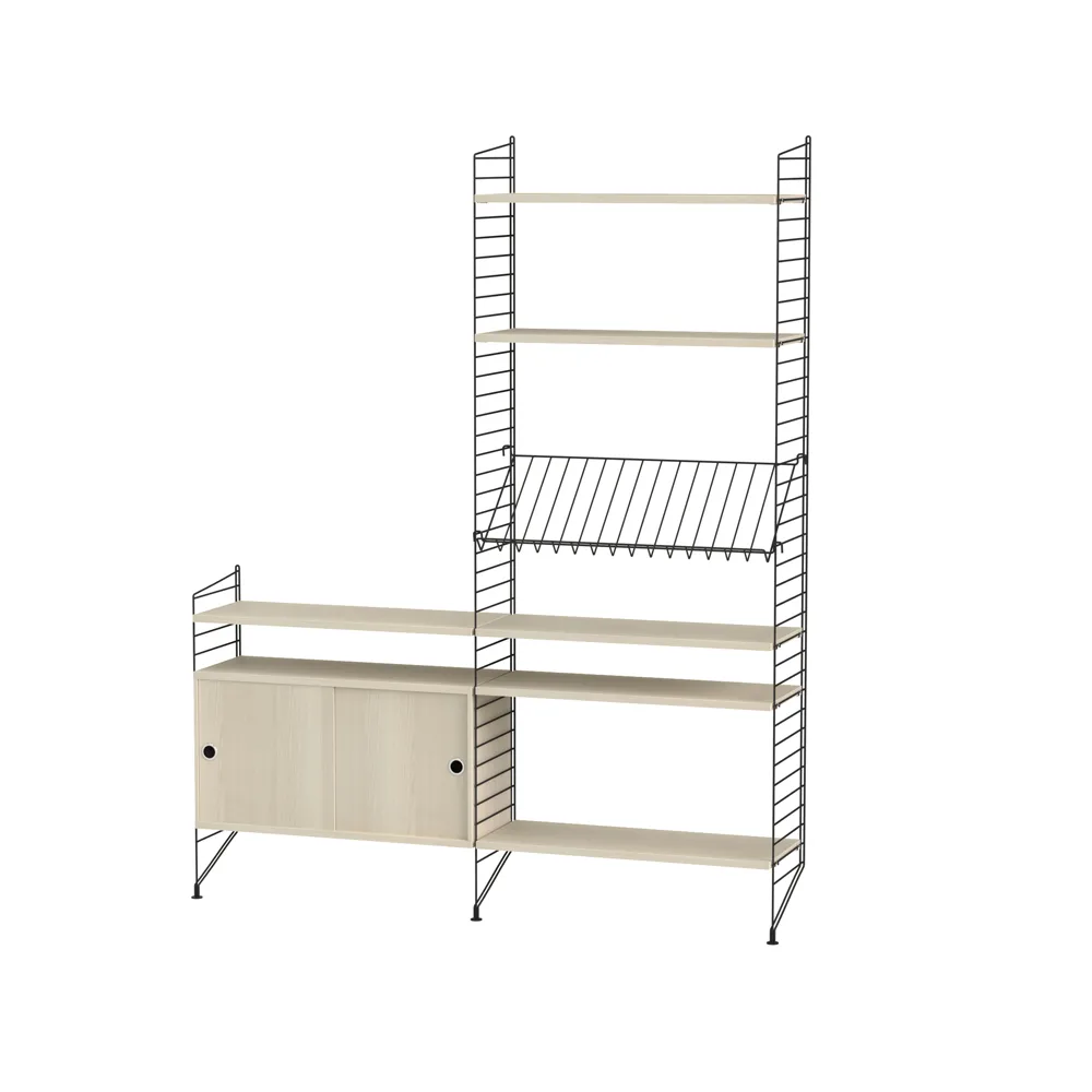 String woonkamer essenhout & zwart - Combinatie K,  String