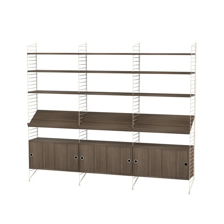 String woonkamer walnoot & beige - Combinatie G - String