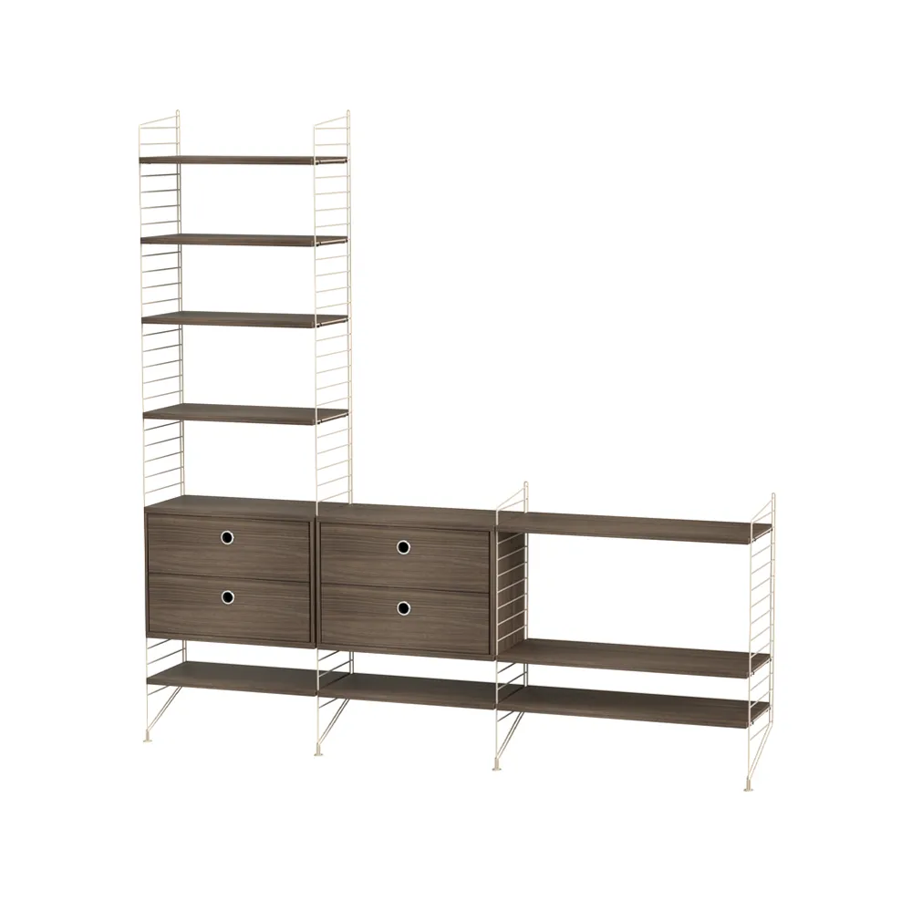 String woonkamer walnoot & beige - Combinatie J,  String