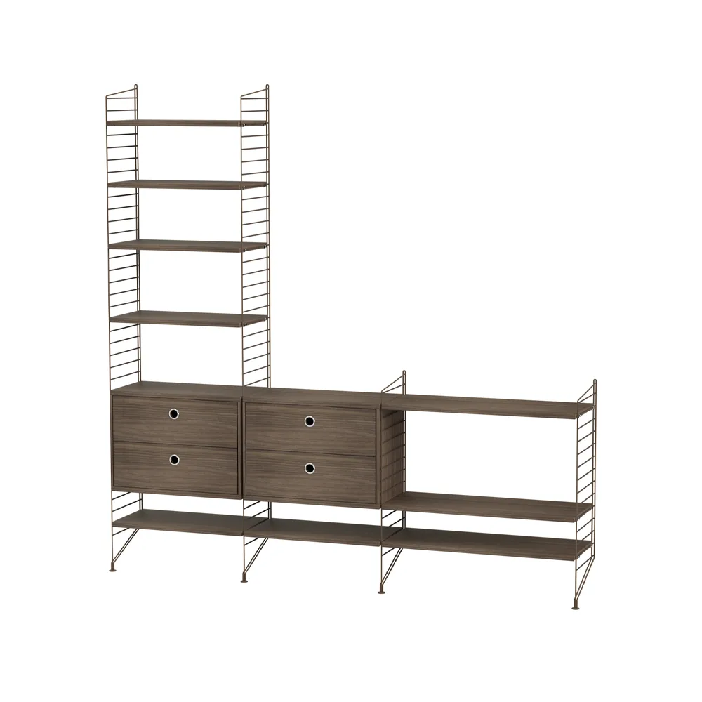 String woonkamer walnoot & bruin - Combinatie J,  String