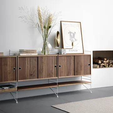 String woonkamer walnoot & wit - Combinatie F - String