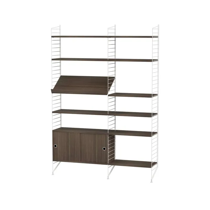 String woonkamer walnoot & wit - Combinatie H - String