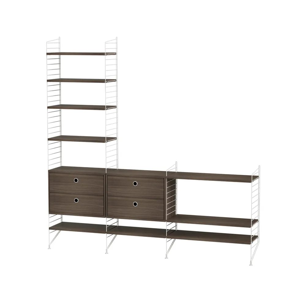 String woonkamer walnoot & wit - Combinatie J,  String