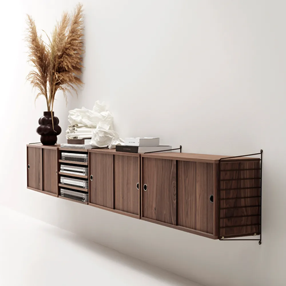 String woonkamer walnoot & zwart - Combinatie D,  String