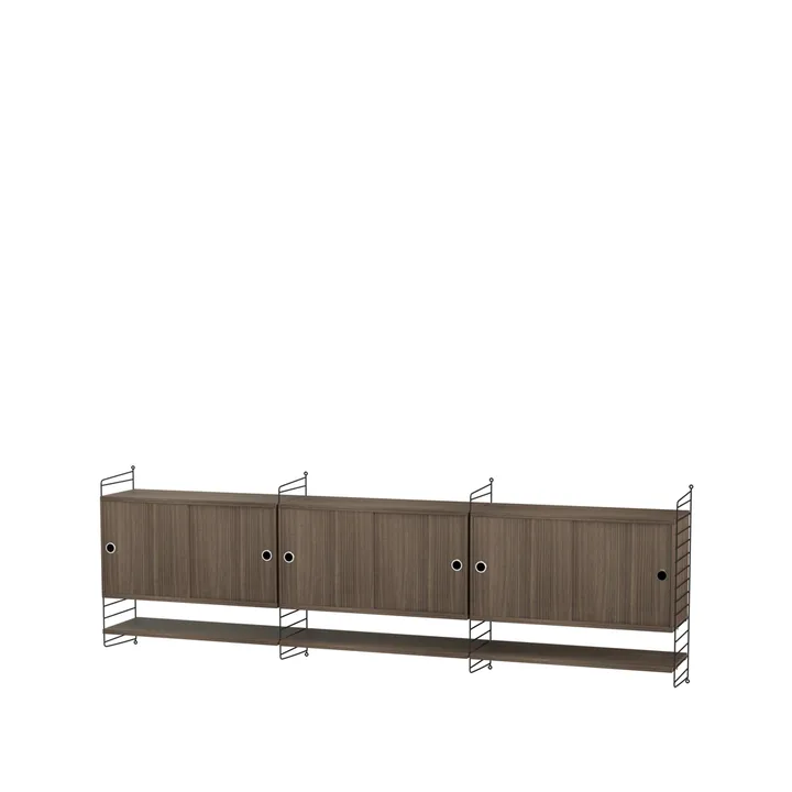 String woonkamer walnoot & zwart - Combinatie E - String