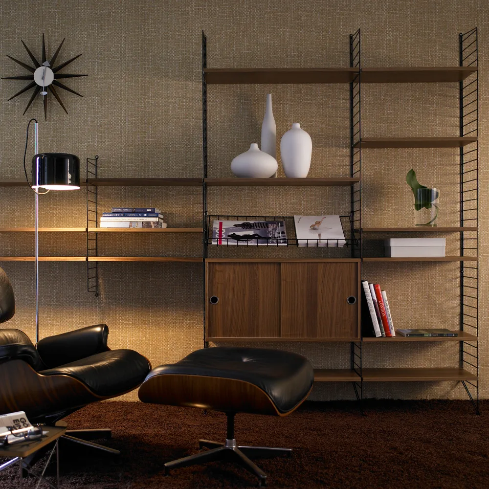 String woonkamer walnoot & zwart - Combinatie H,  String