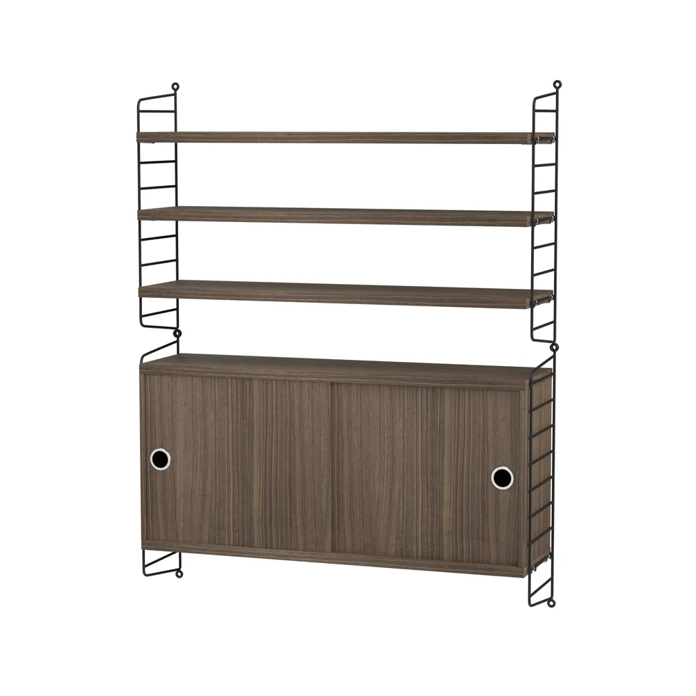 String woonkamer walnoot & zwart - Combinatie I,  String