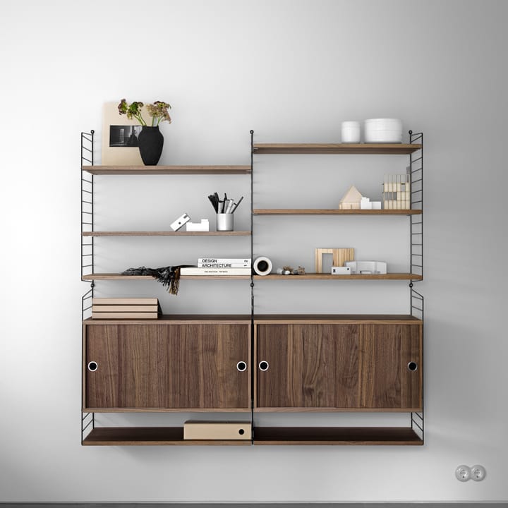 String woonkamer walnoot & zwart - Combinatie I String
