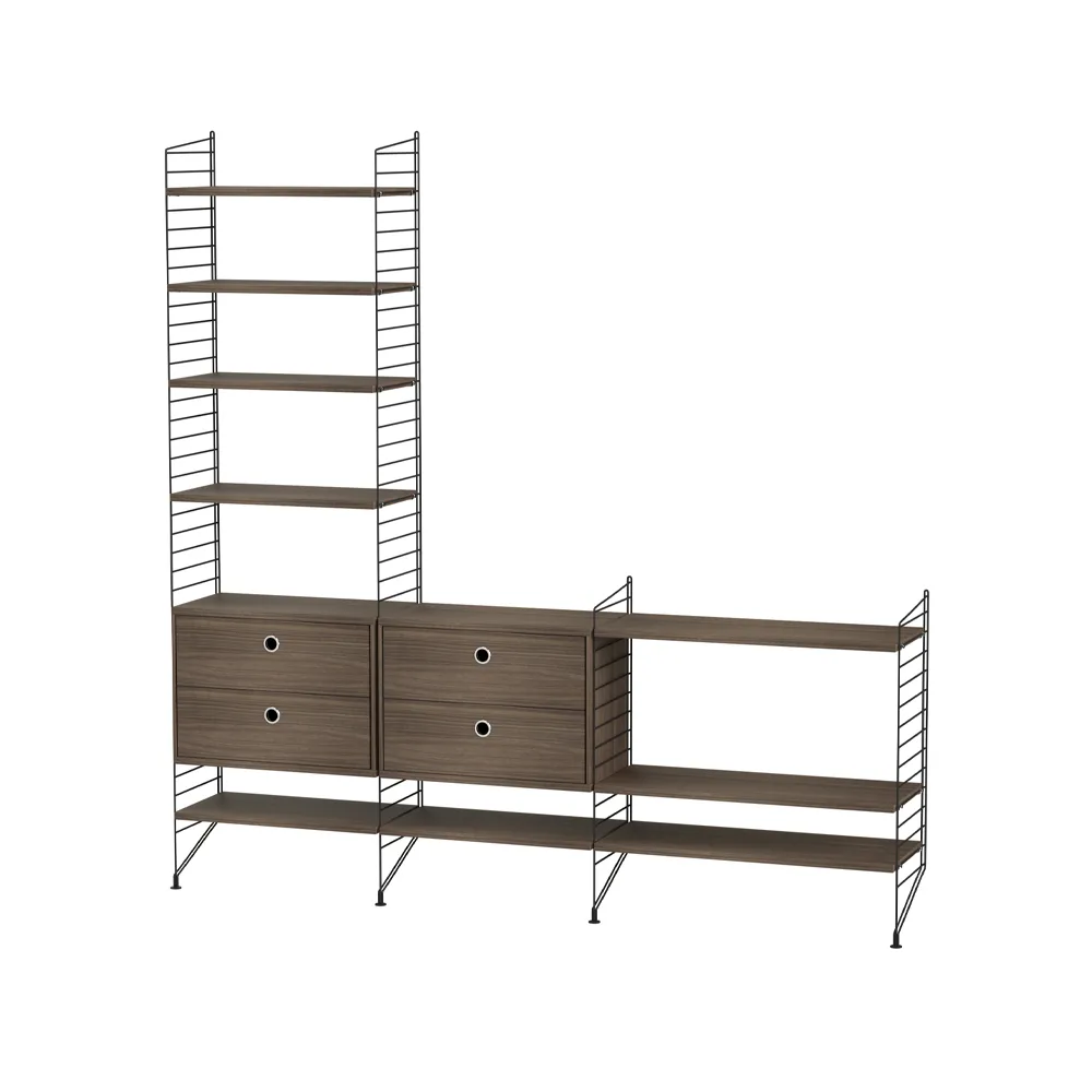 String woonkamer walnoot & zwart - Combinatie J,  String