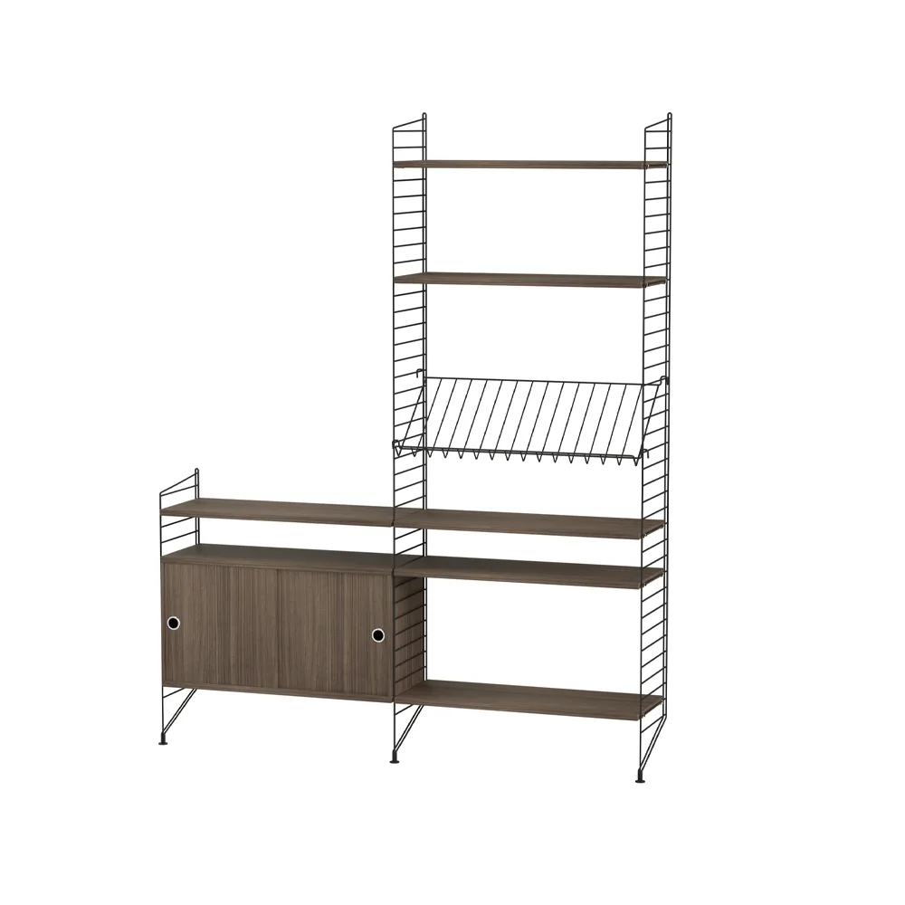 String woonkamer walnoot & zwart - Combinatie K,  String