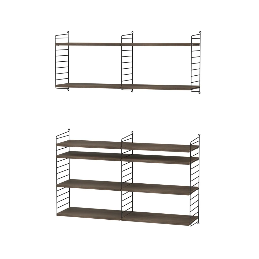 String woonkamer walnoot & zwart - Combinatie N | Scandinavisch Interieur | Bruin