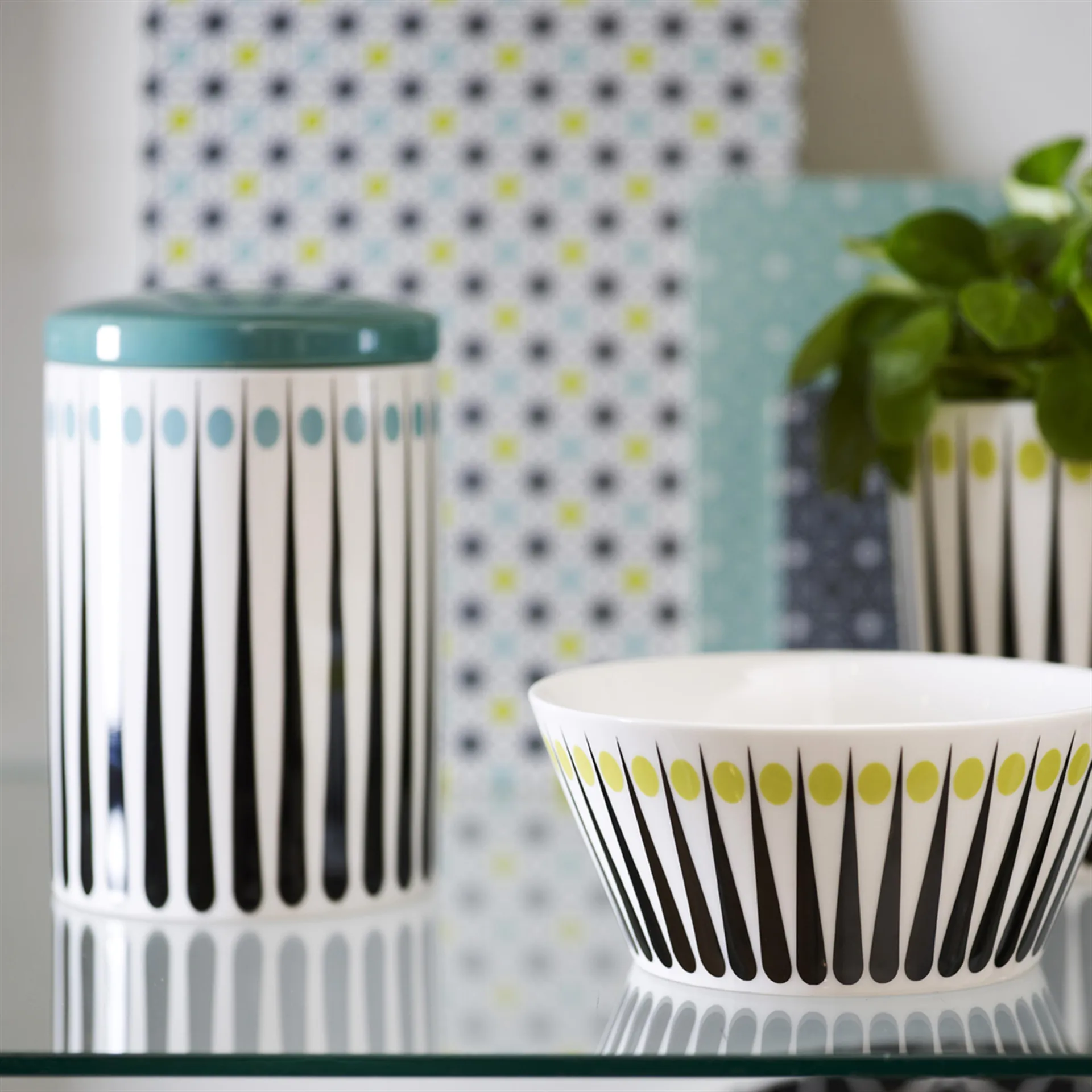 Amanda pot, wit-aquablauw 15 cm Superliving