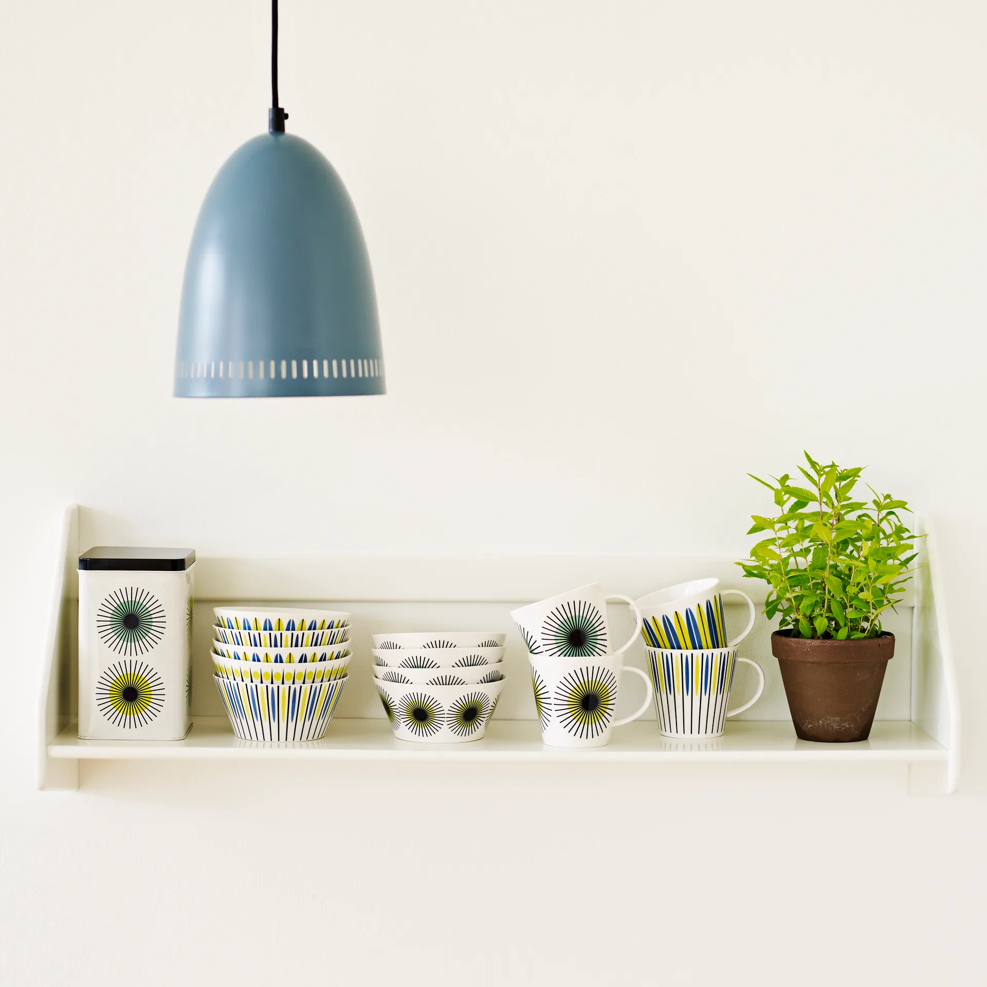 Laura schaal, blauw-lime Superliving