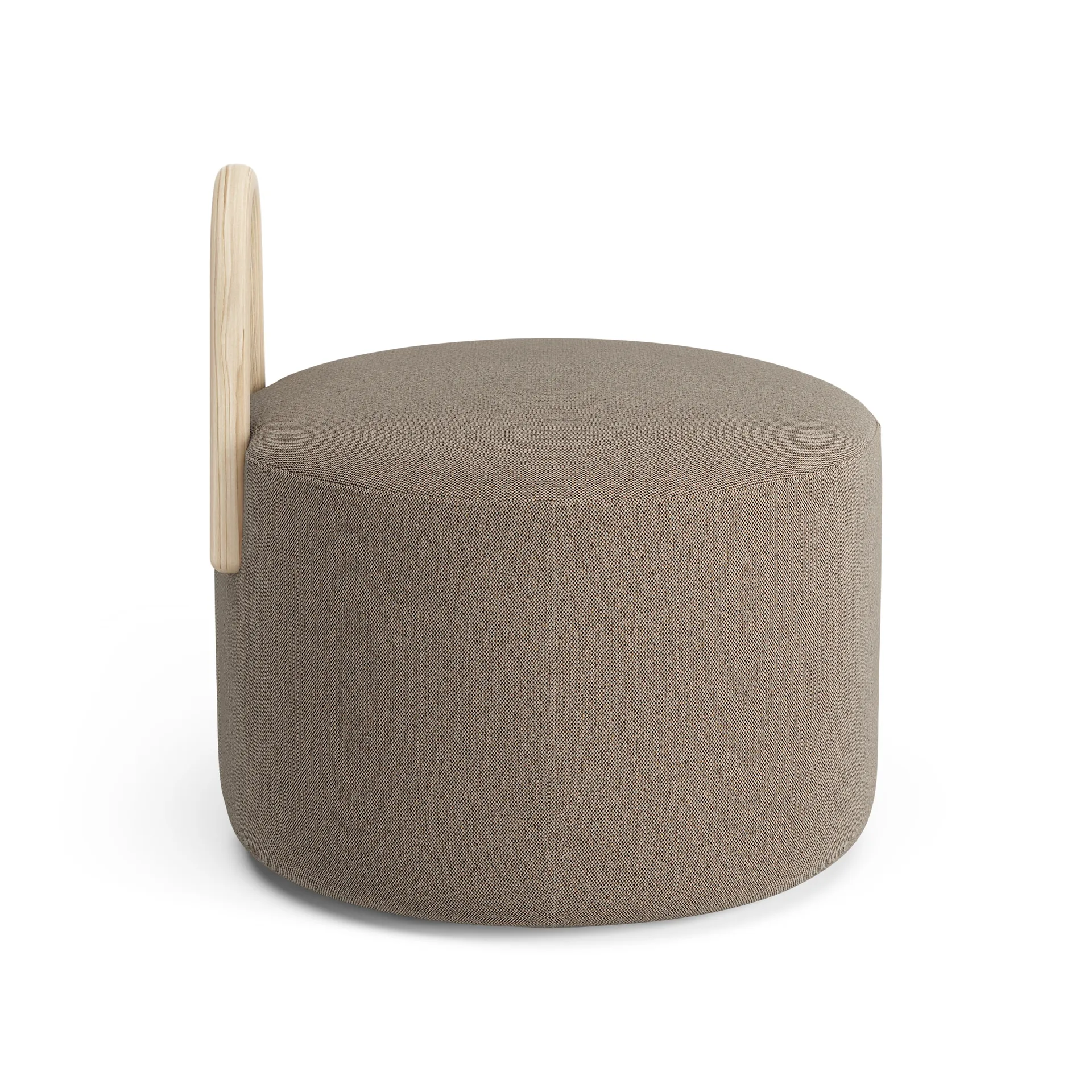 Amstelle medium poef met wieltjes Es natuurlijke lak, Main Line Flax 23 Swedese