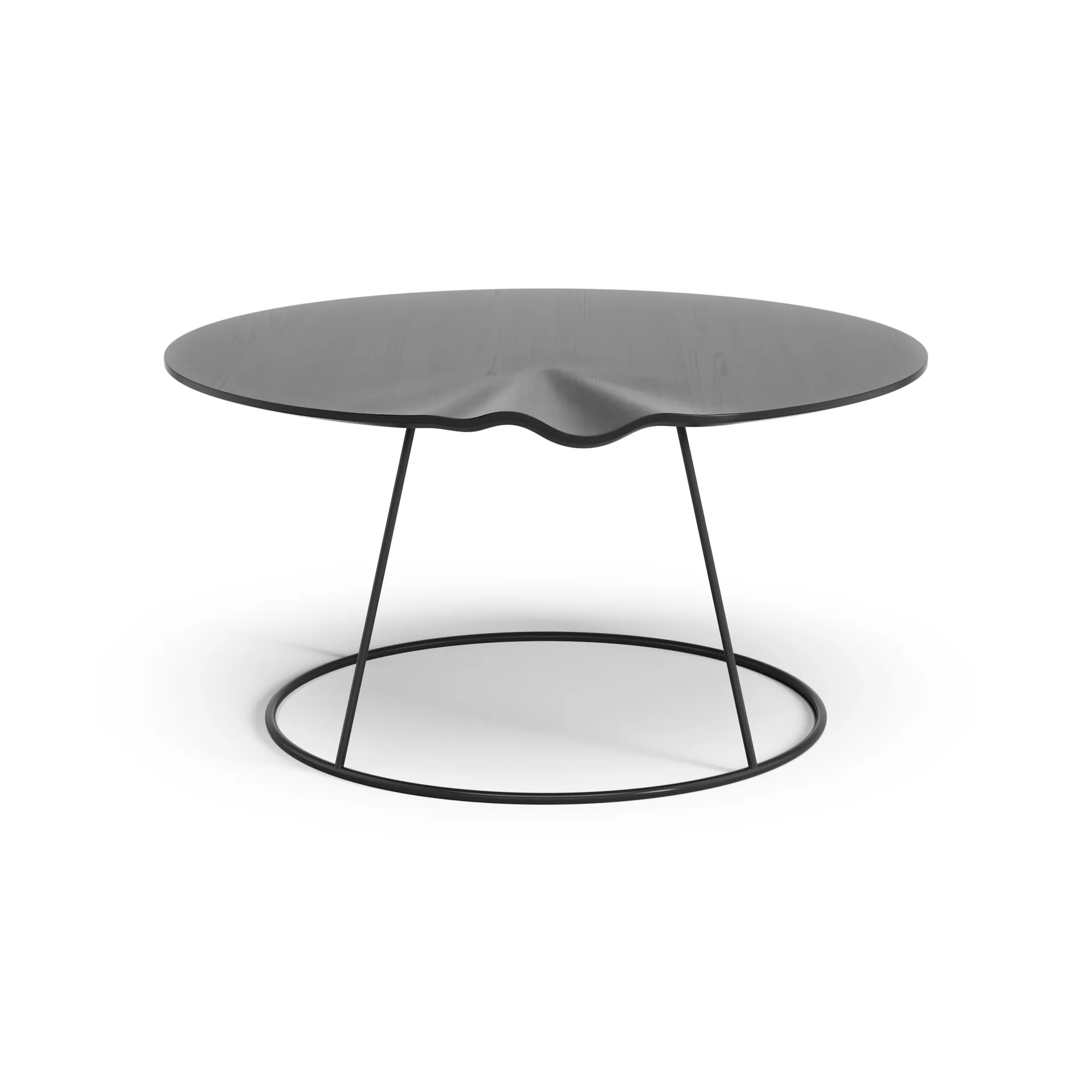 Breeze tafel golvend Ø80cm, zwart Swedese