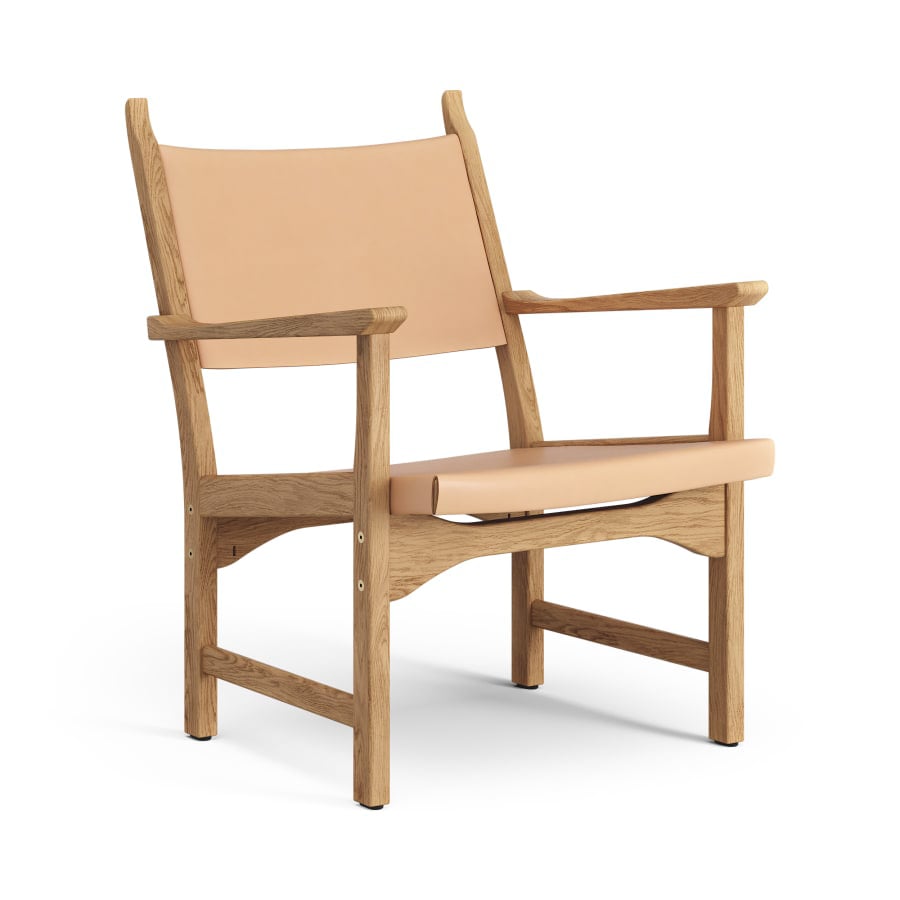 Swedese Caryngo fauteuil Geolied eikenhout, leer naturel