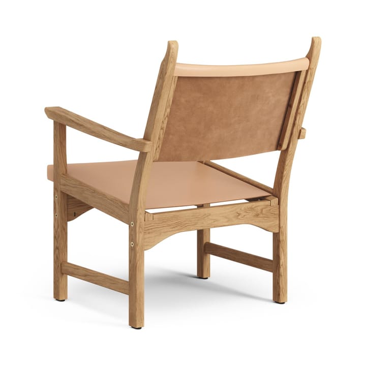 Caryngo fauteuil, Geolied eikenhout, leer naturel Swedese