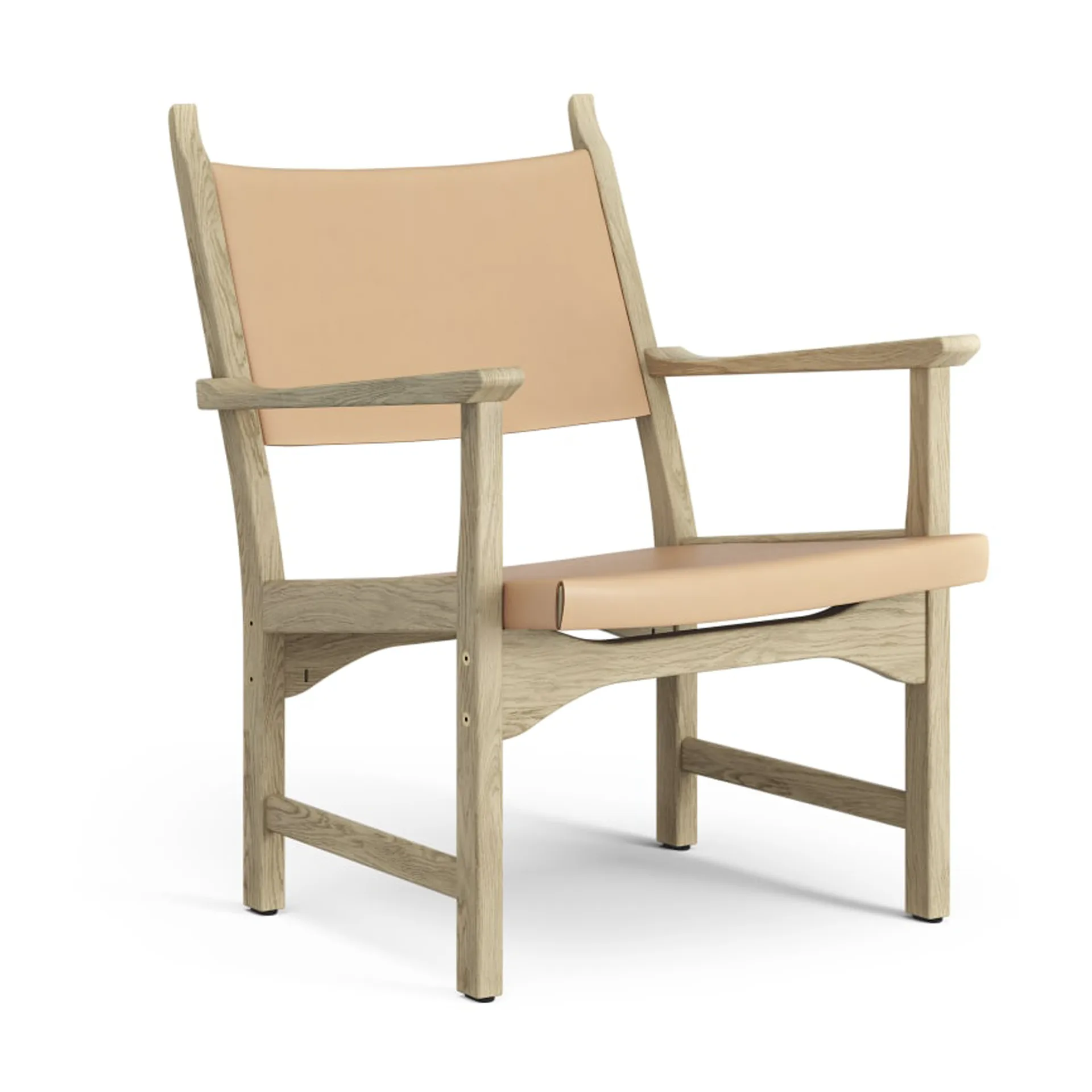 Caryngo fauteuil, Naturelgelakt eikenhout-leer naturel Swedese