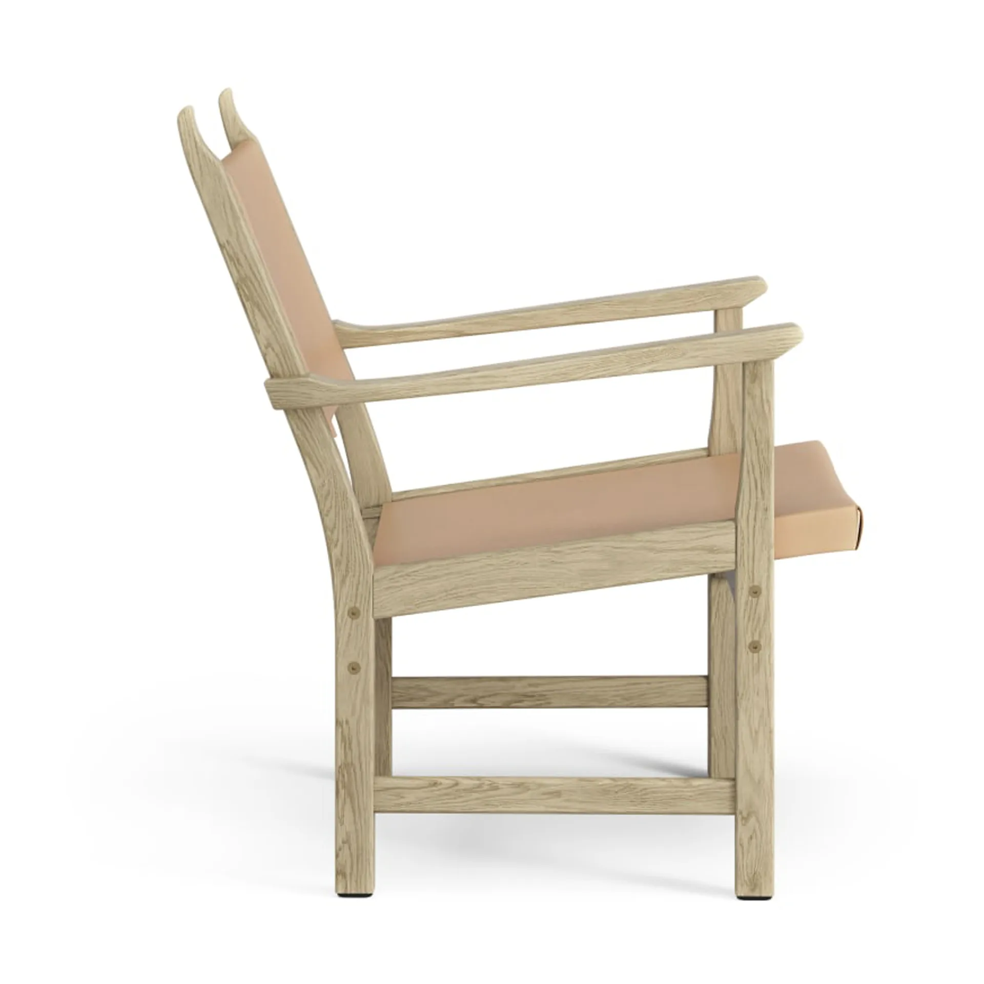 Caryngo fauteuil, Naturelgelakt eikenhout-leer naturel Swedese