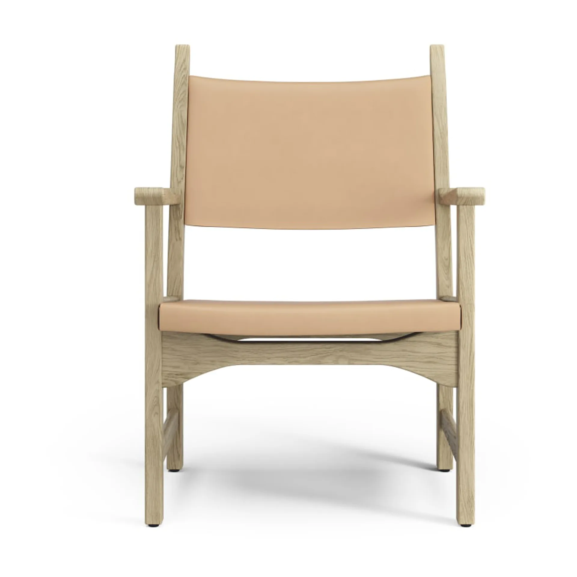 Caryngo fauteuil, Naturelgelakt eikenhout-leer naturel Swedese