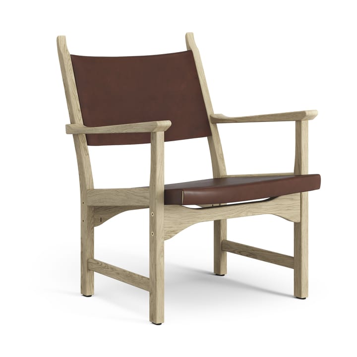 Caryngo fauteuil - Naturelgelakt eikenhout-leer roodbruin - Swedese
