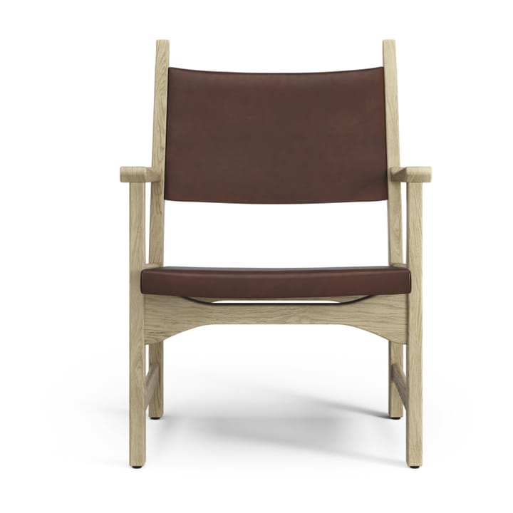 Caryngo fauteuil - Naturelgelakt eikenhout-leer roodbruin - Swedese